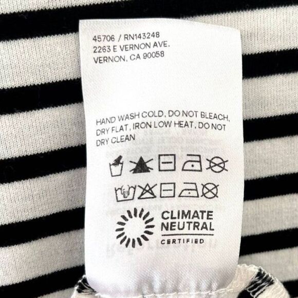 Reformation Women's Black and White Striped Longsleeve Top - Medium - Picture 6 of 6